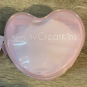 Beauty Creations NWT Pink Heart Transparent Cosmetic Case Pouch